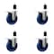 Service Caster 5'' SS Solid Poly Swivel 1-1/2'' Expanding Stem Caster Set Total Lock Brake, 4PK SCC-SSEXTTL20S514-SPUS-112-4 - alternate 1